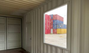 Shipping container with window