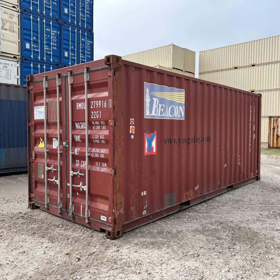 red container with logo