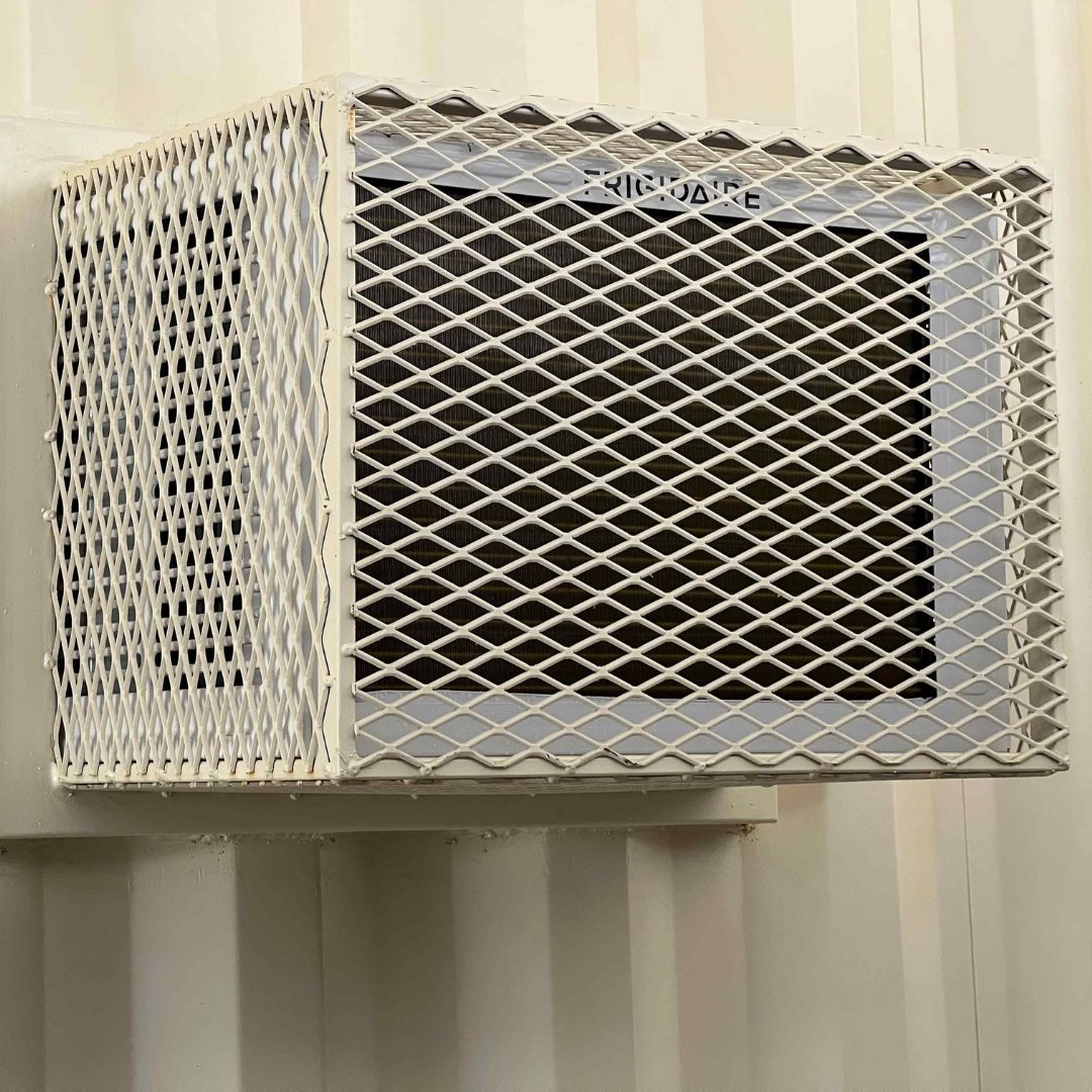 an ac unit added to a shipping container