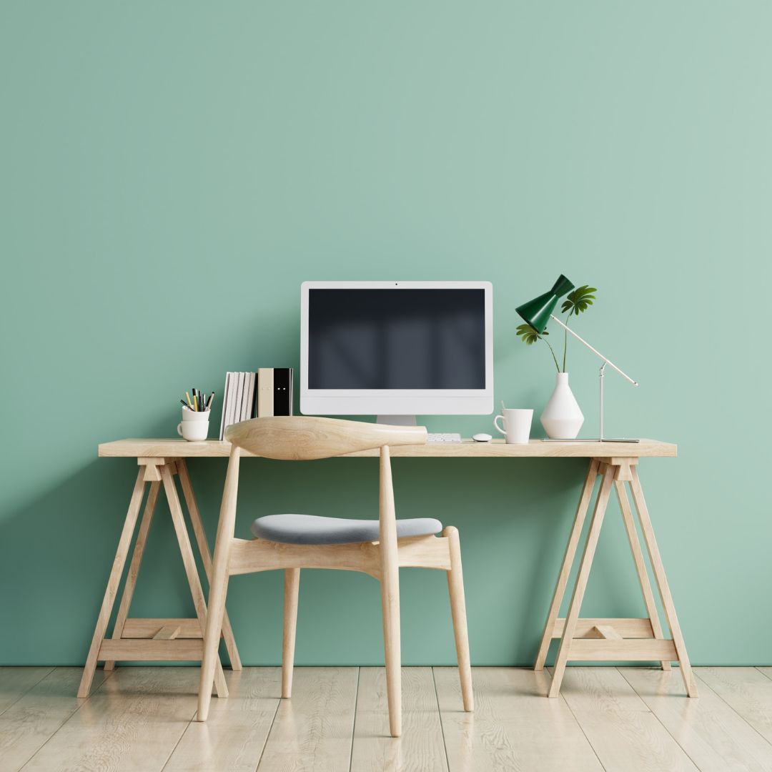 Colorful converted office.