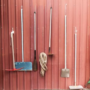 farm tools hanging up