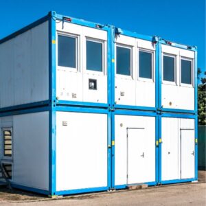 Stacked shipping container offices