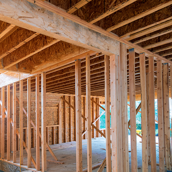 Framing beam of new house under construction home beam construction