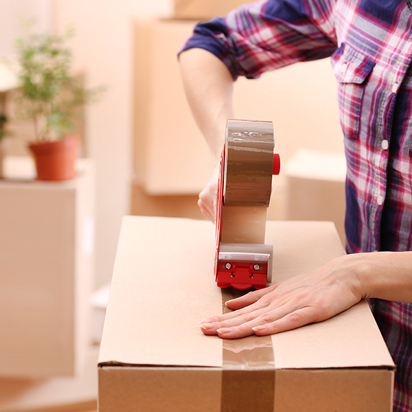 Packing boxes close-up