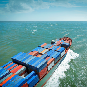 shipping containers on ocean