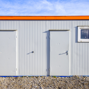 shipping container with doors