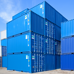 blue containers