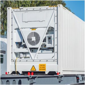 back of refrigerated storage unit