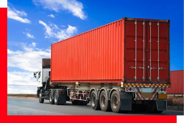 shipping container on truck