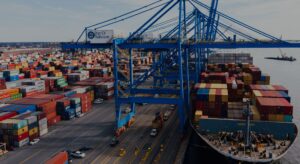 shipping containers and crane