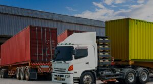 truck carrying cargo container