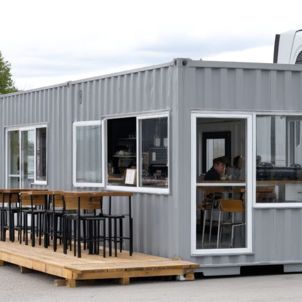 Image of a shipping container converted to a shop