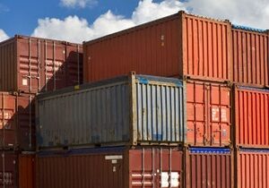 stacked shipping containers